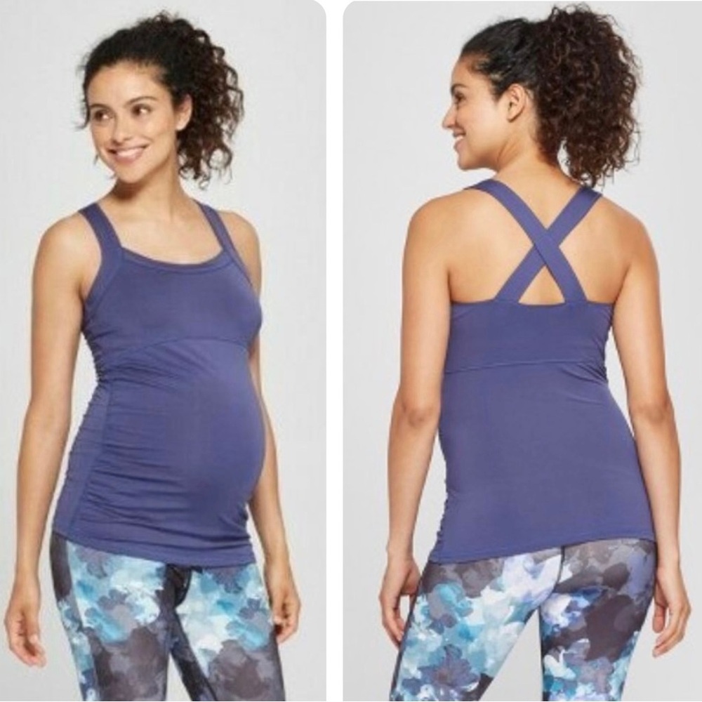 Isabel Maternity by Ingrid & Isabel Purple Crossback Maternity Tank